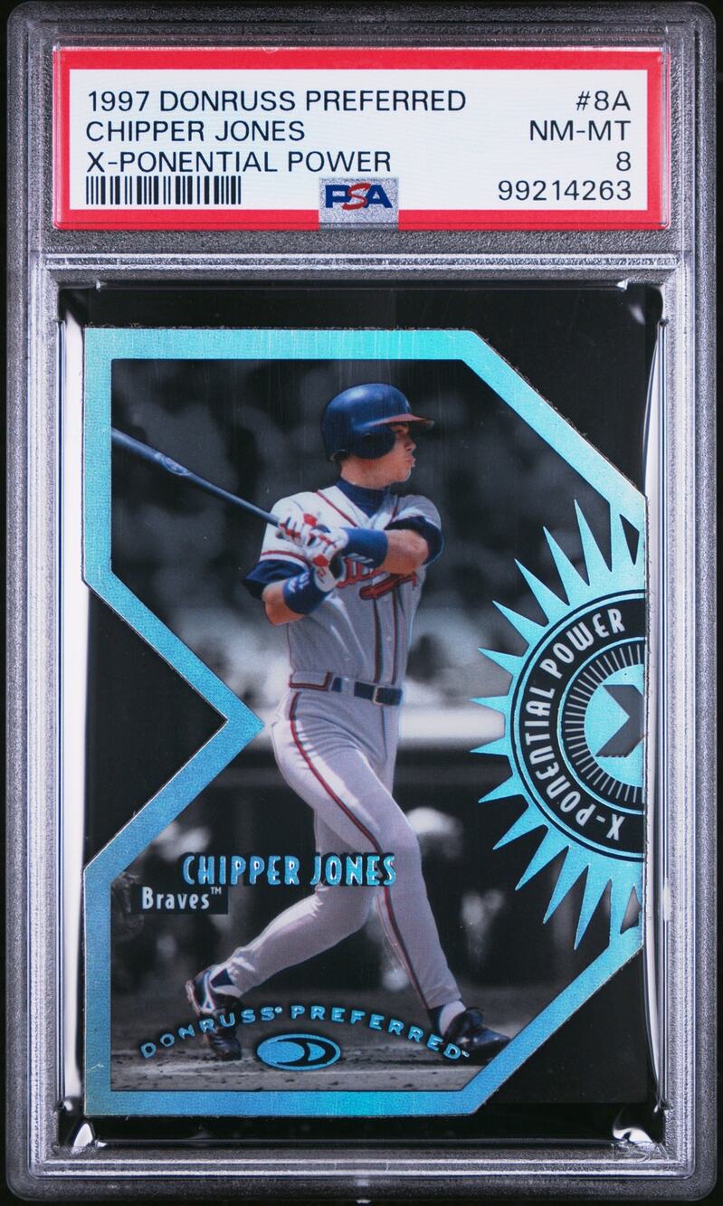 1997 Donruss Preferred X-Ponential Power #8a Chipper Jones /3000 PSA 8 Braves